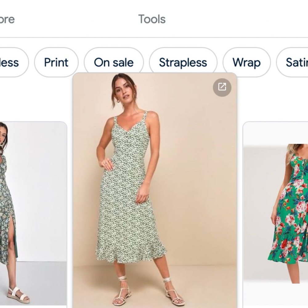 Lulus green floral print midi dress